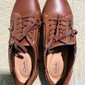 Clarks Tan Leather Loafers